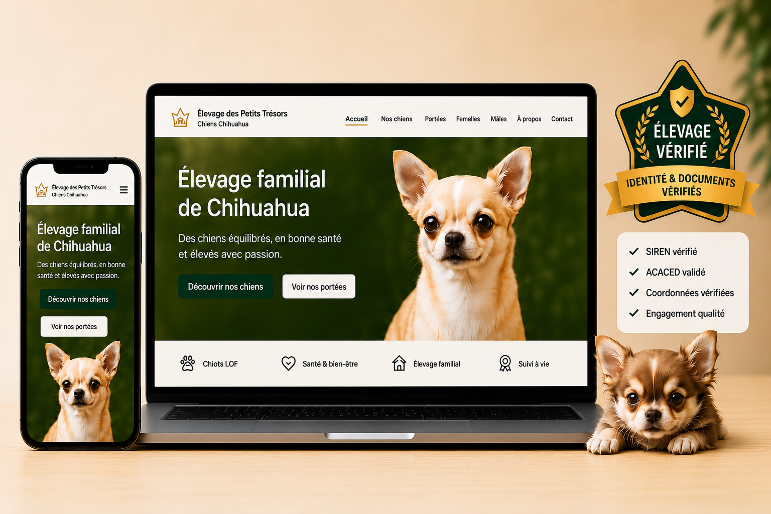 Aperçu du site éleveur